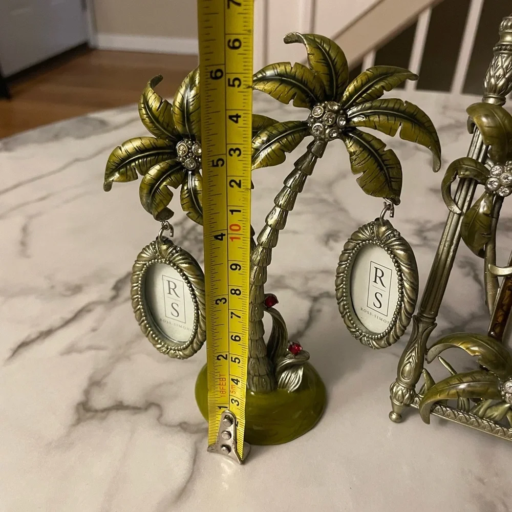 VTG Decorative Palm Tree Photo Frame Set - Green and Gold